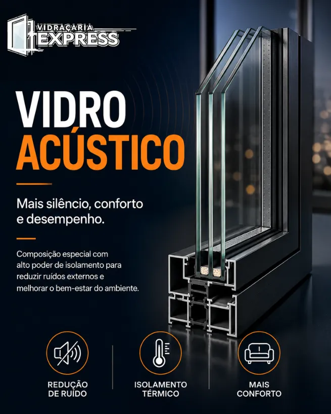 Vidro Acústico em Alumínio - vedação para melhorar conforto